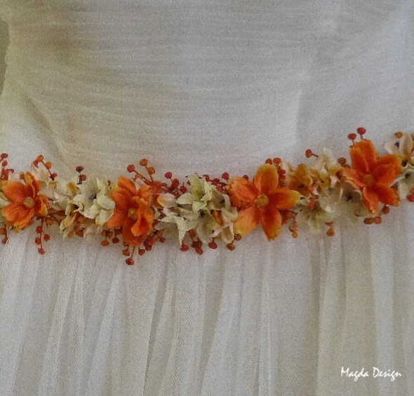 Věneček, tiara - pásek  Oranžové pokušení