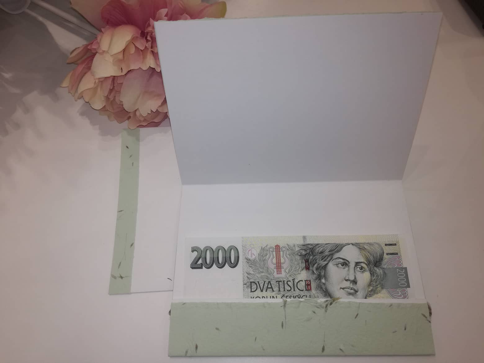 Přání s kapsou na peníze 6 - ruční papír