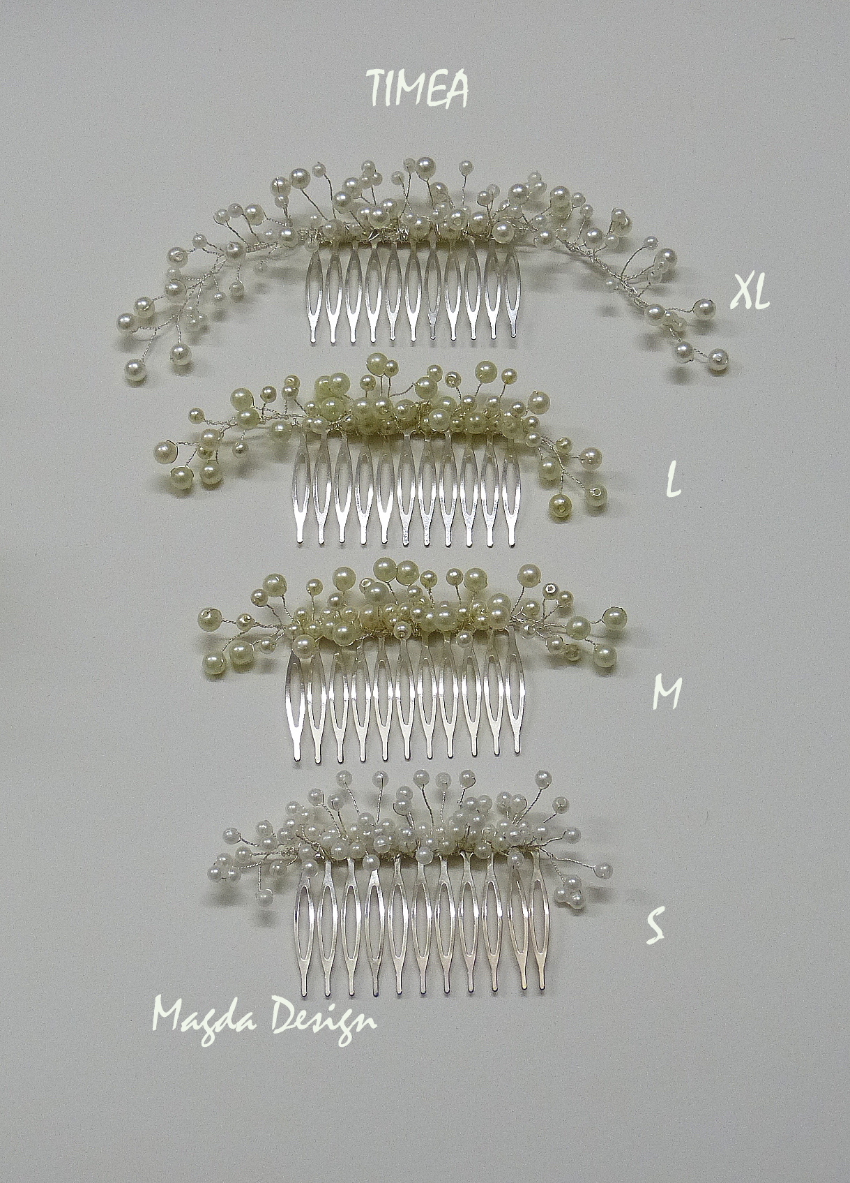 Svatební perličkový hřeben Timea S