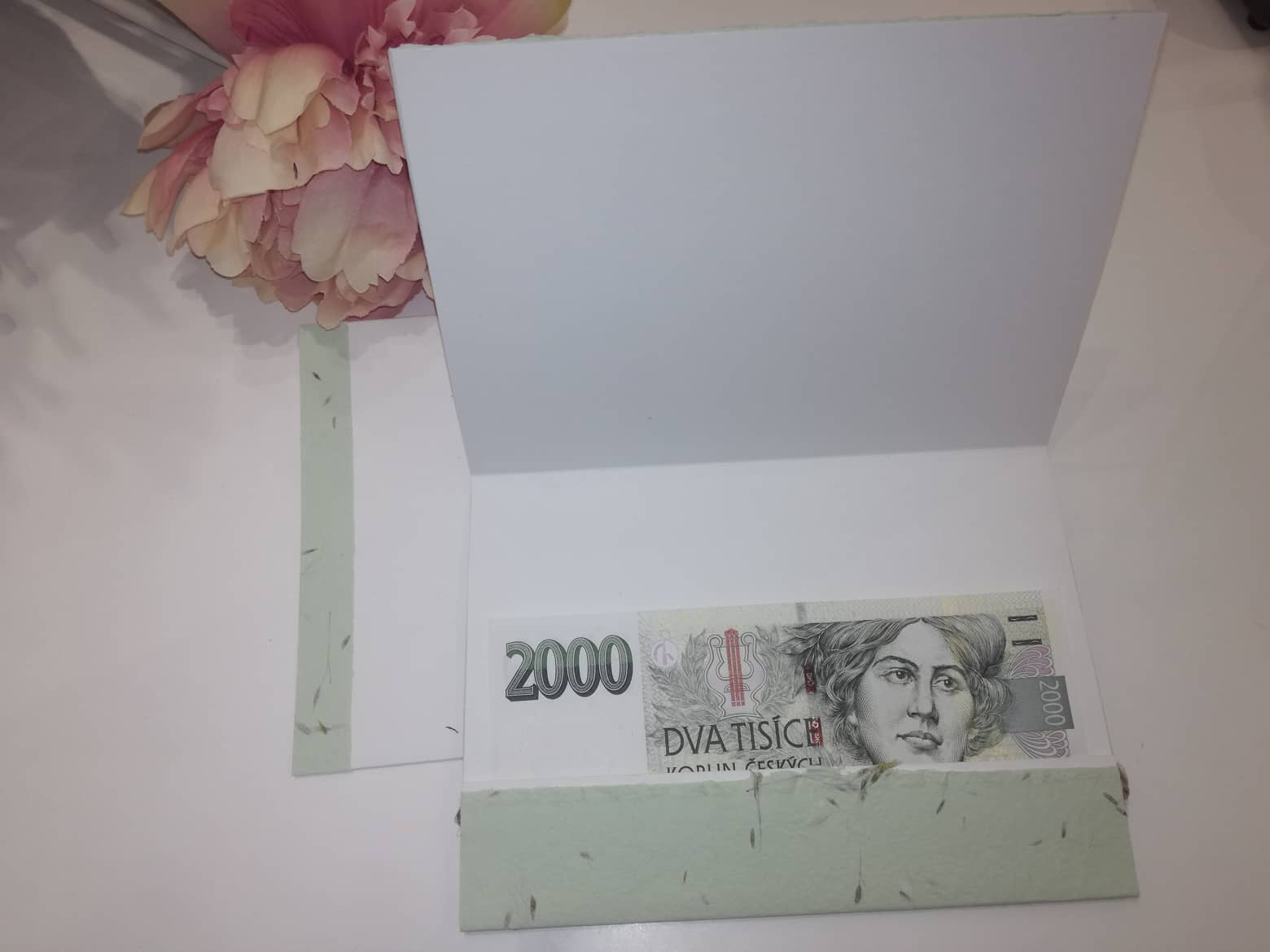 Přání s kapsou na peníze 6 - ruční papír