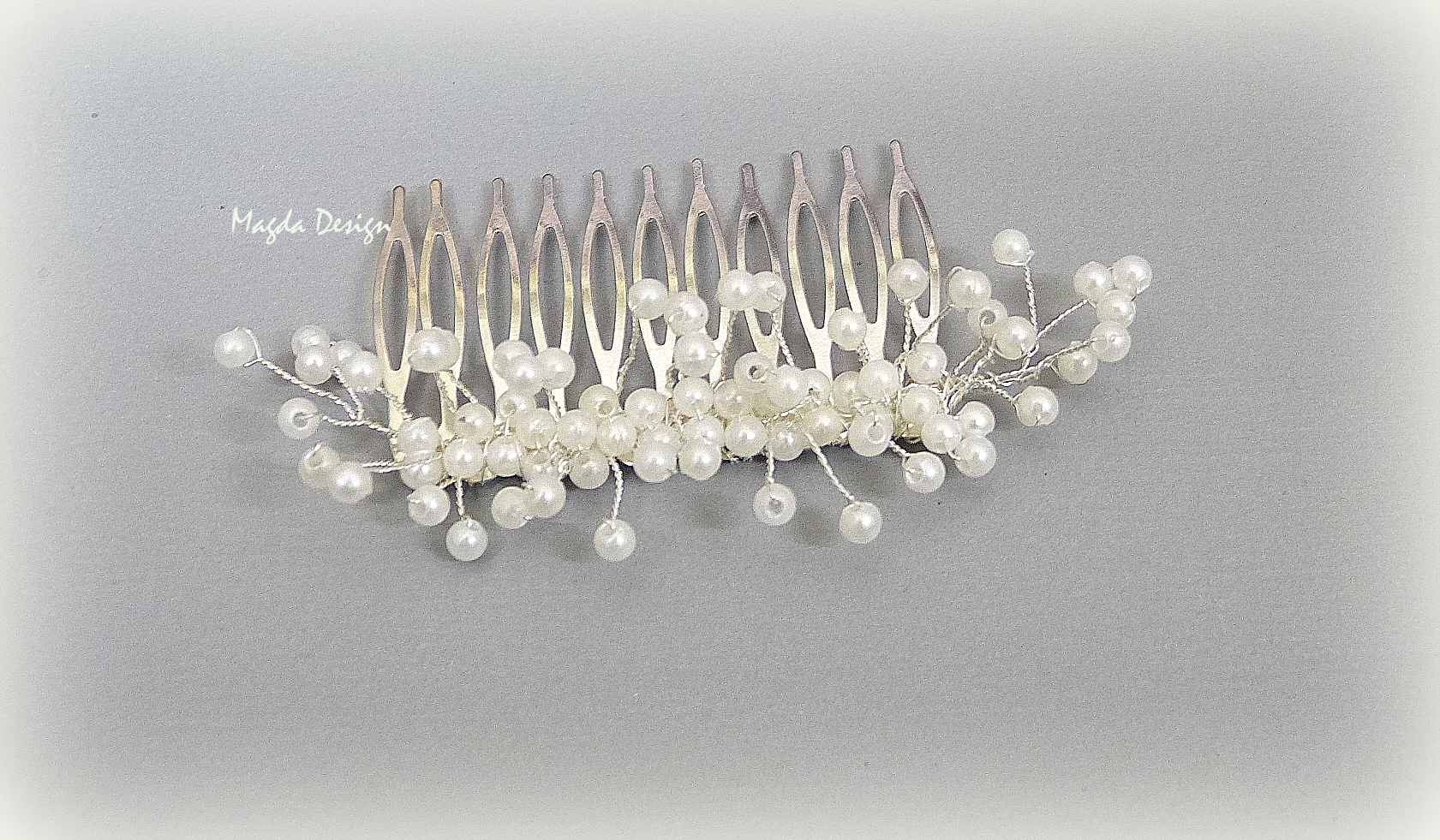 Svatební perličkový hřeben Timea S