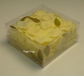 Okvětní lístky růží Box champagne