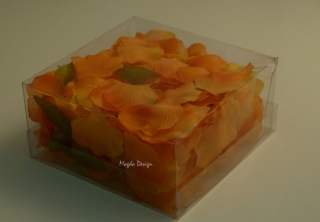 Okvětní lístky růží Box oranžová
